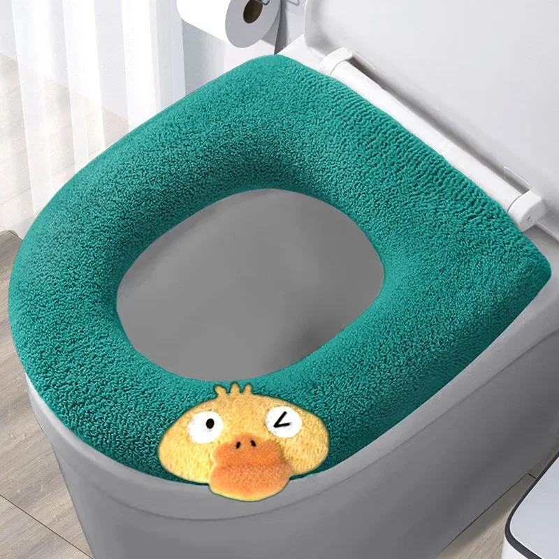 Toilet Seat Cover Thickened Toilet Seat Cushion Household Winter Warm Universal Washable Handle Cover
