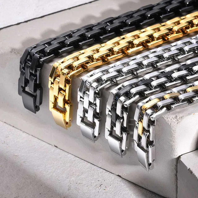 95068-900de2.jpg Vnox – Bracelets à maillons épais pour hommes, bracelet à maillons fait à la main en acier inoxydable de 11mm, cadeau Punk doux pour lui