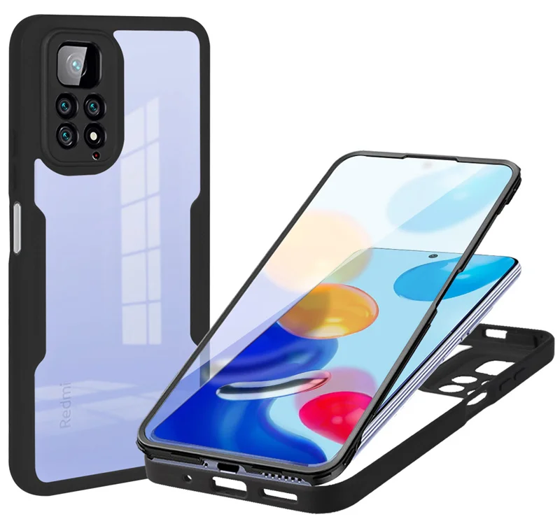 Full Coverage Phone Case For Xiaomi Redmi 9 9A 9C 9T Redmi Note 9 10 11 Pro 9s 10s 11s Transparent 2 in 1 Front+Back Cov_voghion.com