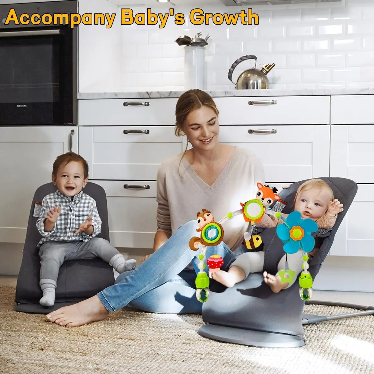 Baby Stroller Arch Mobile Adjustable Musical Cirb Mobile Toys  Versatile Activity Toy Bar for Baby Bouncer Infant Car Seat Toys - 2