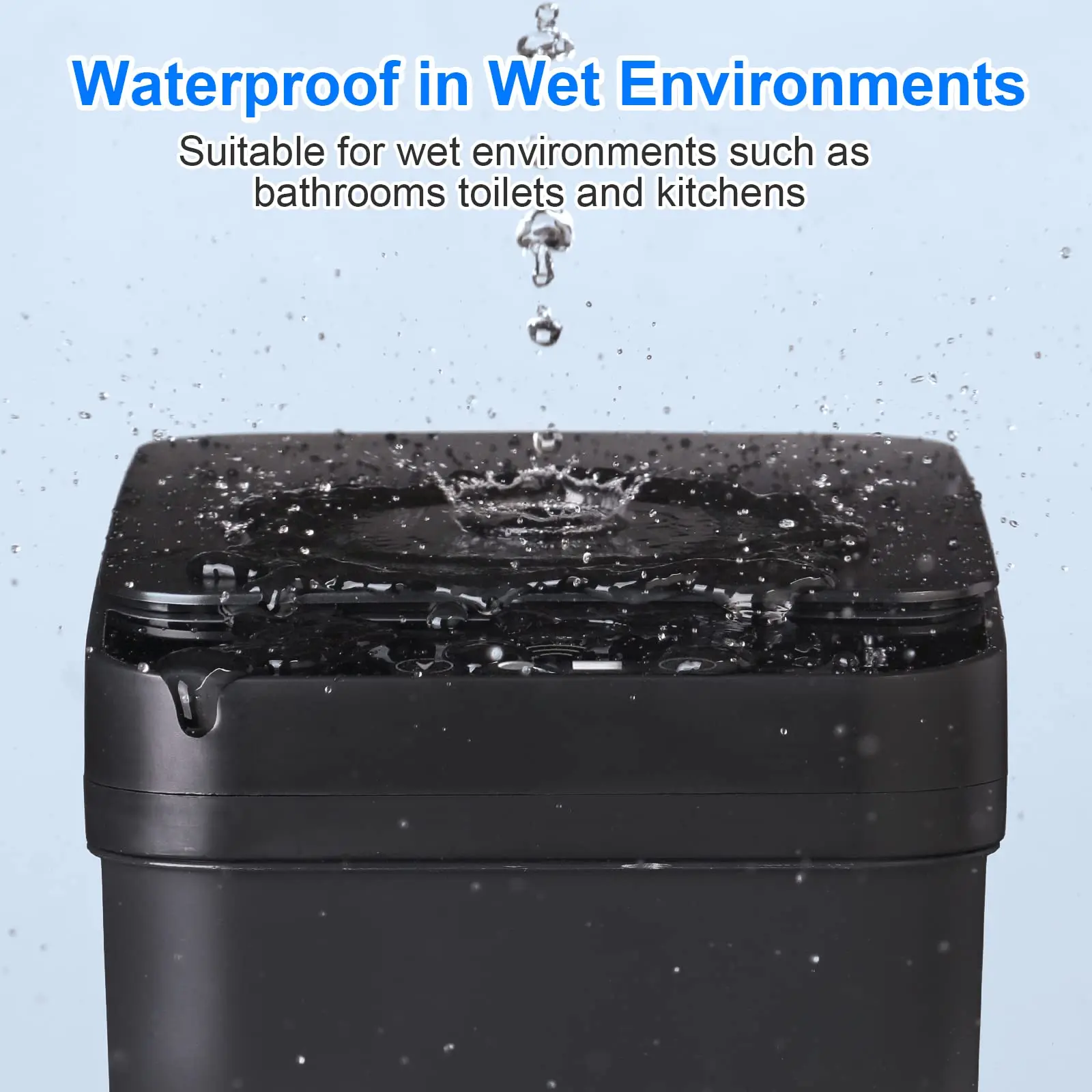 سلة المهملات بدون لمس للحمام، سلة المهملات المنشط بمستشعر الحركة سعة 12 لتر مع غطاء، قمامة المطبخ الأوتوماتيكية للمكتب وغرفة المعيشة وغرفة النوم