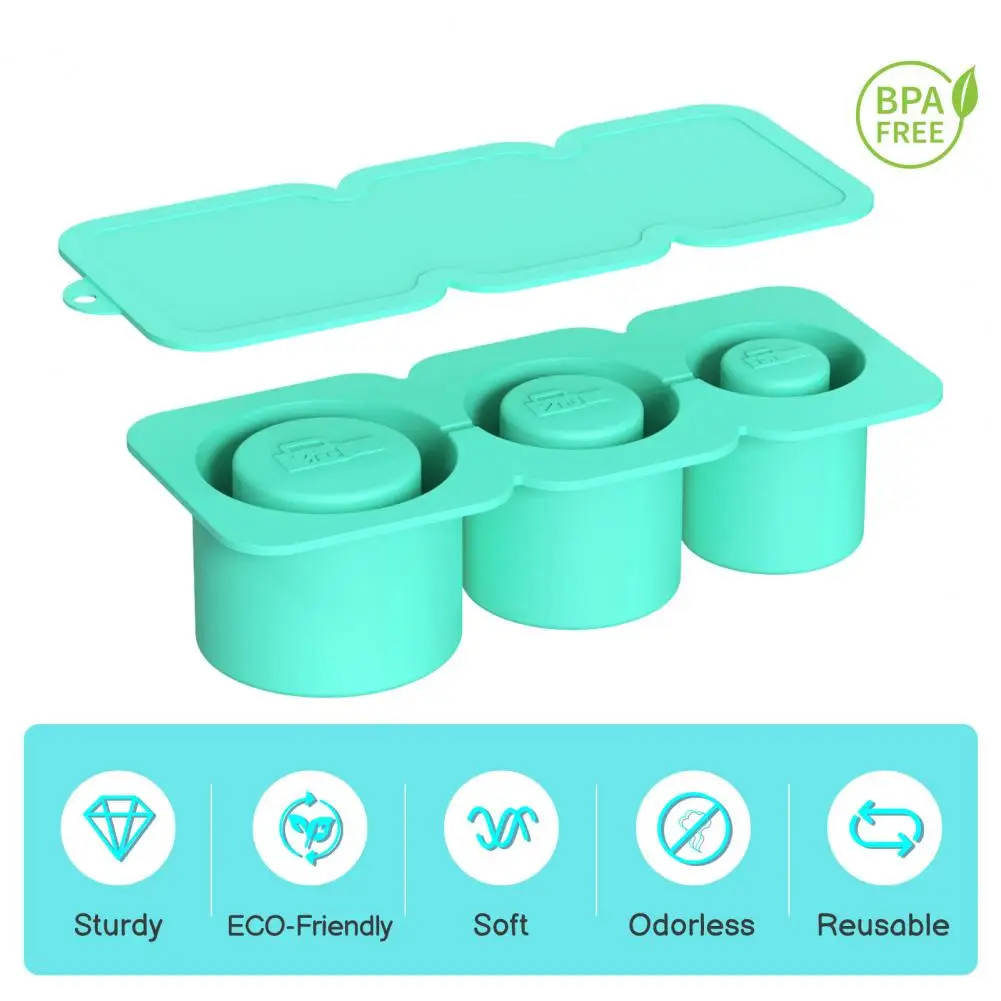 

Sealing Lid Ice Tray Silicone Ice Mold with Leak-proof Lid for Hollow Cylinder Ice Cubes Fast Freezing for 20/30/40 for Cups