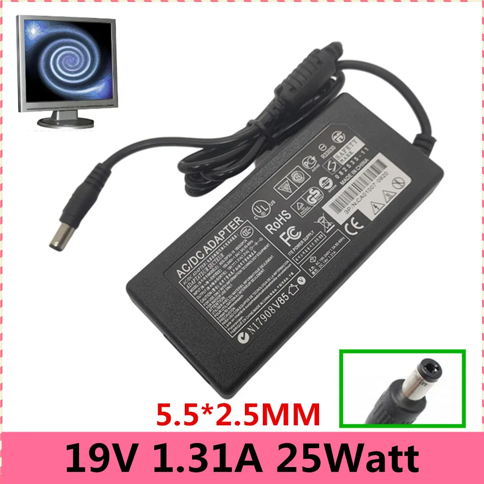 Adaptador ac 19 Adpc1925ex v 1.31a 5.5*2.5 Milímetros 25w para Display Lcd Aoc E2280swdn 24b1xhs E2280swn 27b2h 24v2q 238lm00007 Fonte de Alimentação