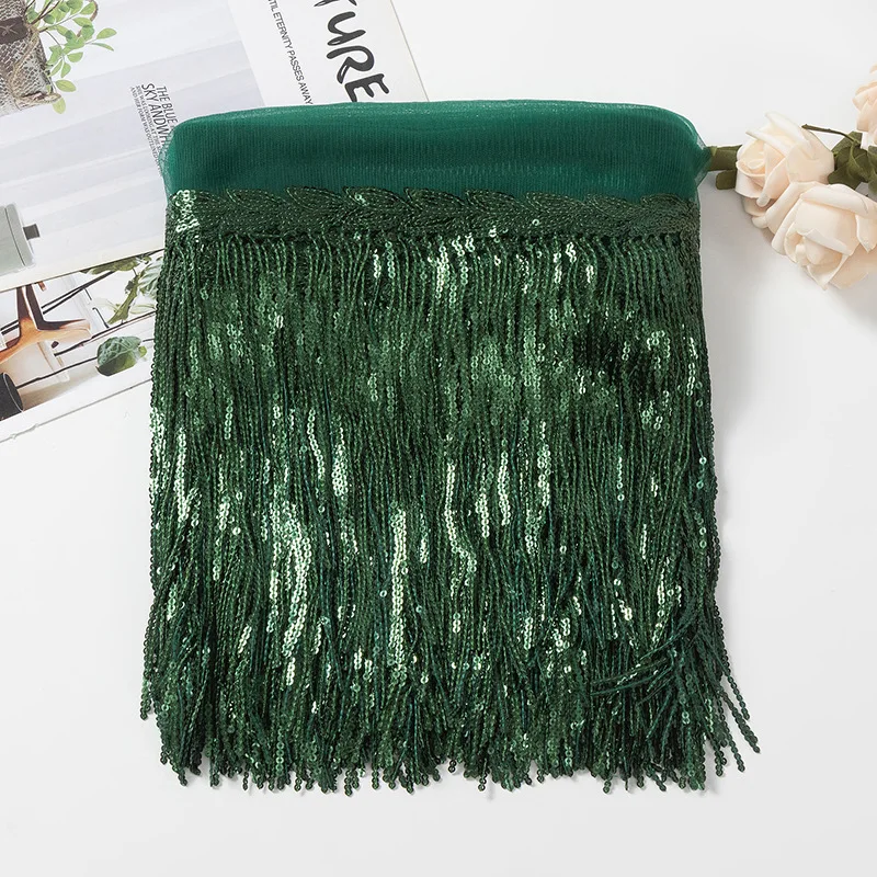 Suede Tassel Velvet Trim with Rivet and Diamond Fringe for DIY Garment Decoration