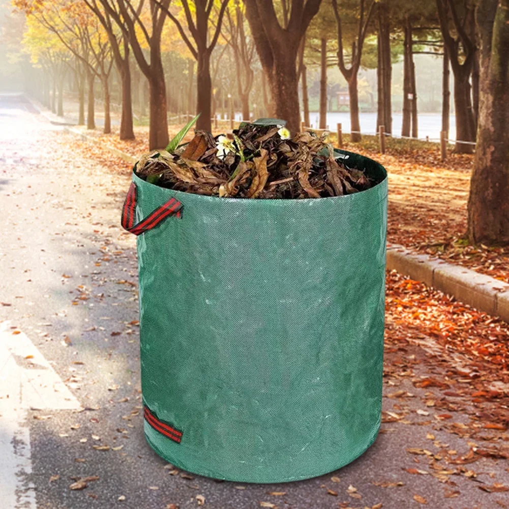 Garden Waste Bag 60L-500L Large Capacity Garden Bag Foldable Reusable Waterproof Leaf Sack Weed Trash Can Container Yard Leaf