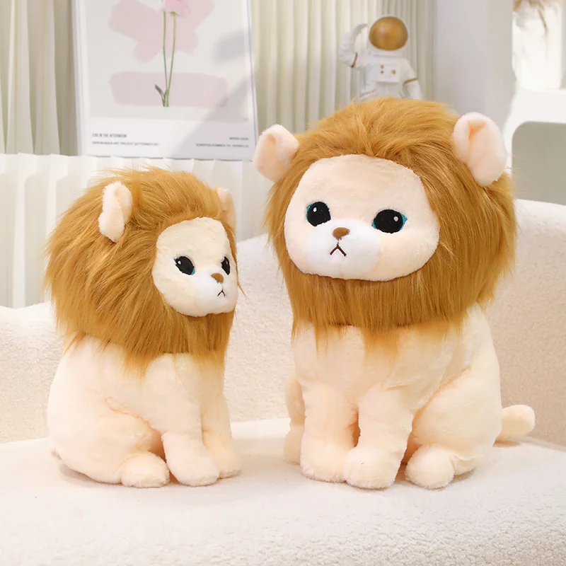 Kawaii Fluffly Hair Cartoon Lion Plush Toy Cute Stuffed Jungle Animal Lion King Doll Soft Kids Toys for Boys Girls Children Gift