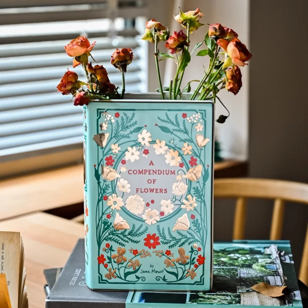 Nordic Art Book Shaped Ceramic Vase Ornaments Living Room Wine Cabinet Desktop Flower Arrangement Container Wedding Decoration 5