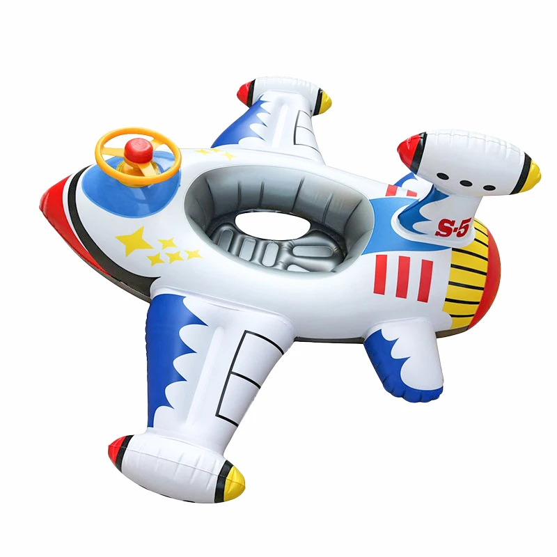Airplane Seat Ring with Steering Wheel Swimming Pool Inflatable Floating Seat 1pc inflatable baby seat