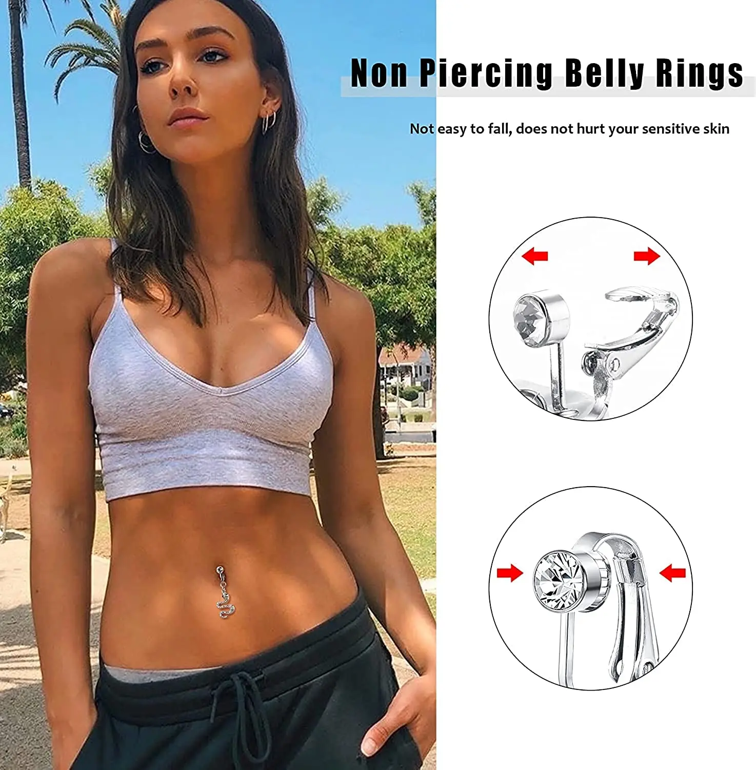 Dropship FOR NO PIERCING--The Clip On Belly Rings Are Designed For Those  Who Without Piercings; You Don't Have To Endure The Pain Of Piercing to  Sell Online at a Lower Price |