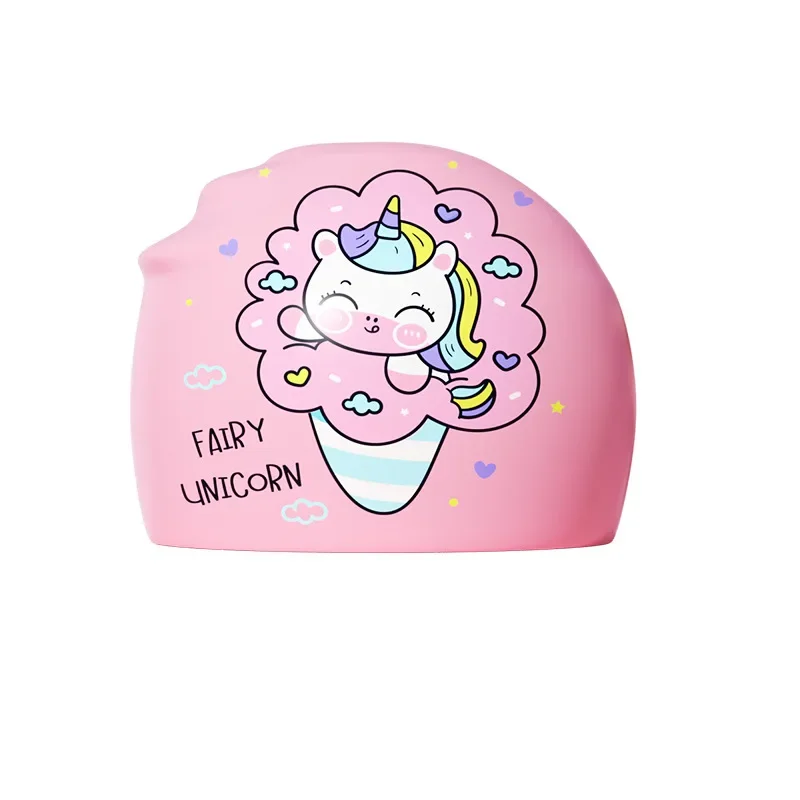 Waterproof Silicone Swimming Cap Cute Cartoon Unicorn Design Comfortable No Headache For Children Women's And Baby Students