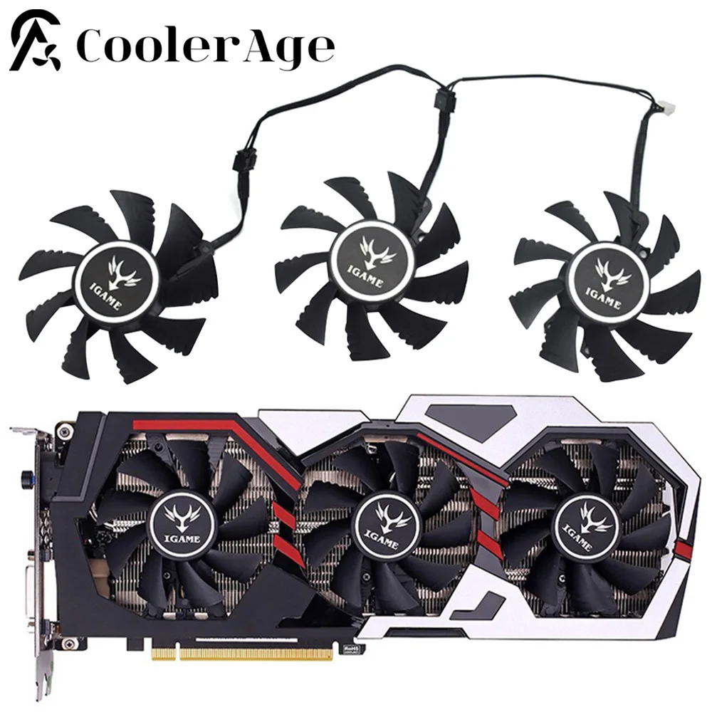 

For Colorful iGame GeForce GTX 1050 1060 1070Ti 1080 Video Card Fan 75MM 4Pin Replacement Graphics Card GPU Fan