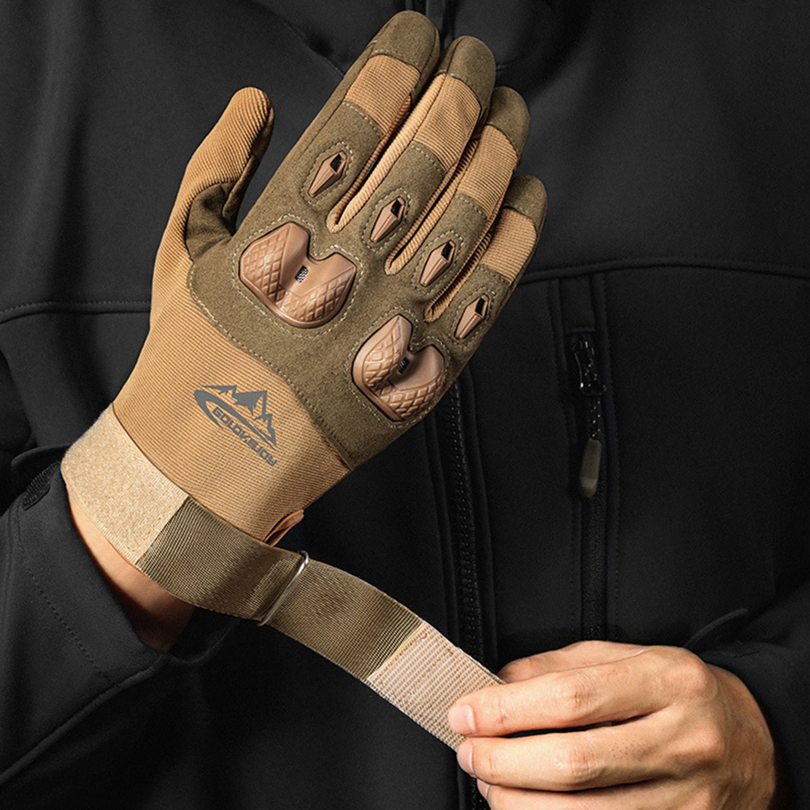 Touch Screen Full Finger Gloves Wrist Adjustable Outdoor Sports Cycling Climbing Gloves