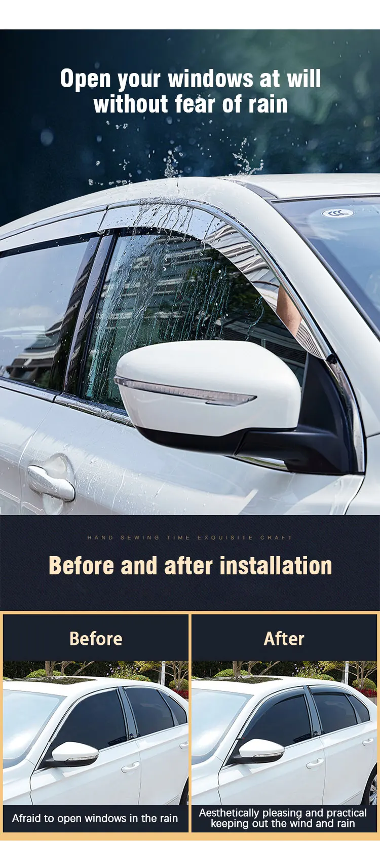 IKON MOTORSPORTS Smoked Window Visors For 2005-2010 Honda Odyssey – Full Set, JDM Style, Easy Tape-On