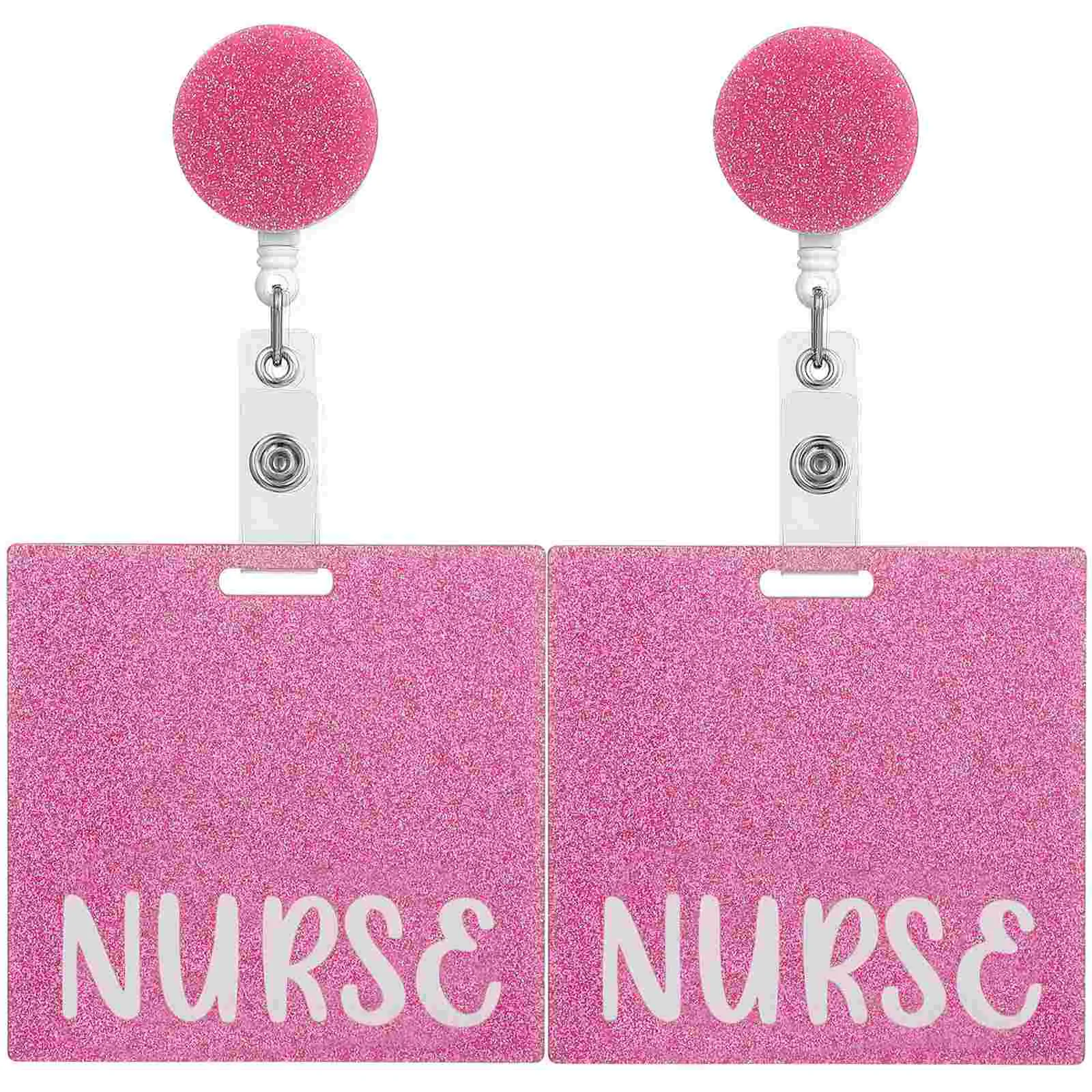 Nurse Badge Card Nurse Badge Buddy Retractable Badge Reel Badge Clip Pink Horizontal Badge Holder Badge Accessories Nurses