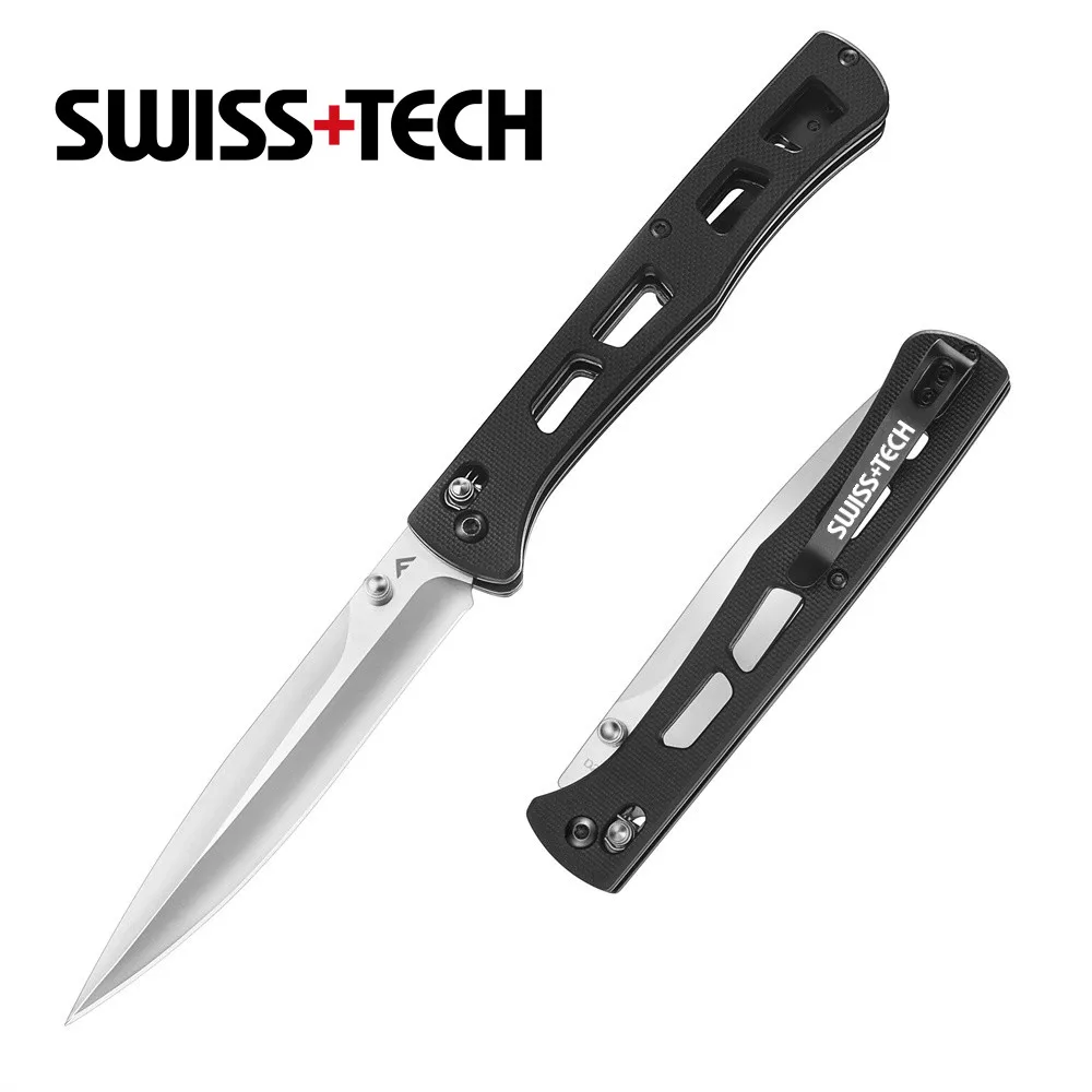 SWISS TECH Lightweight Multifunction Folding Knife for Outdoor Survival