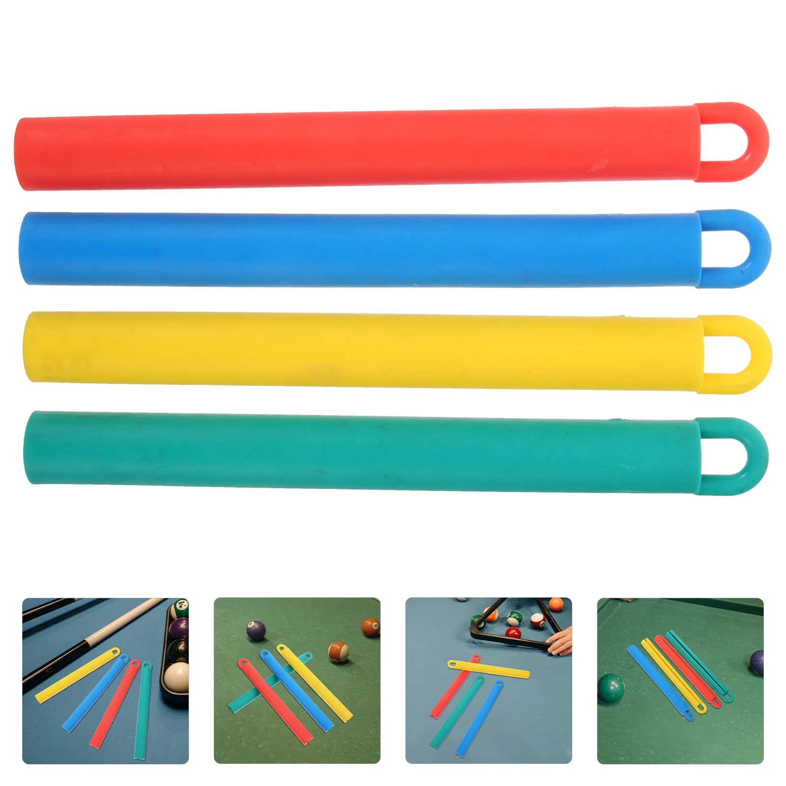 

4 Pcs Billiard Cue Lifter Pool Holder Storage Displaying Stick Hangers Shelves Boom Rubber Accessories