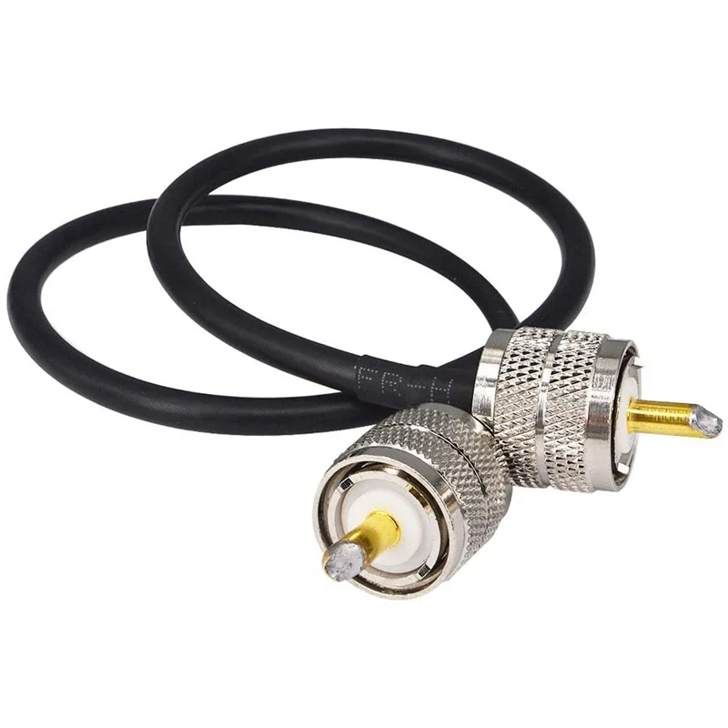 ABZW 6개입 CB 무전기 안테나 케이블 50Cm PL259 UHF 남성-남성 RG58 동축 패치 리드 아마추어 햄 라디오 CB 마린용