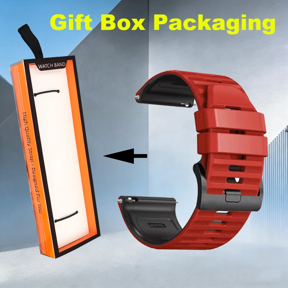 Silicone Watch Band Strap, 24mm - Durable Replacement Wristband