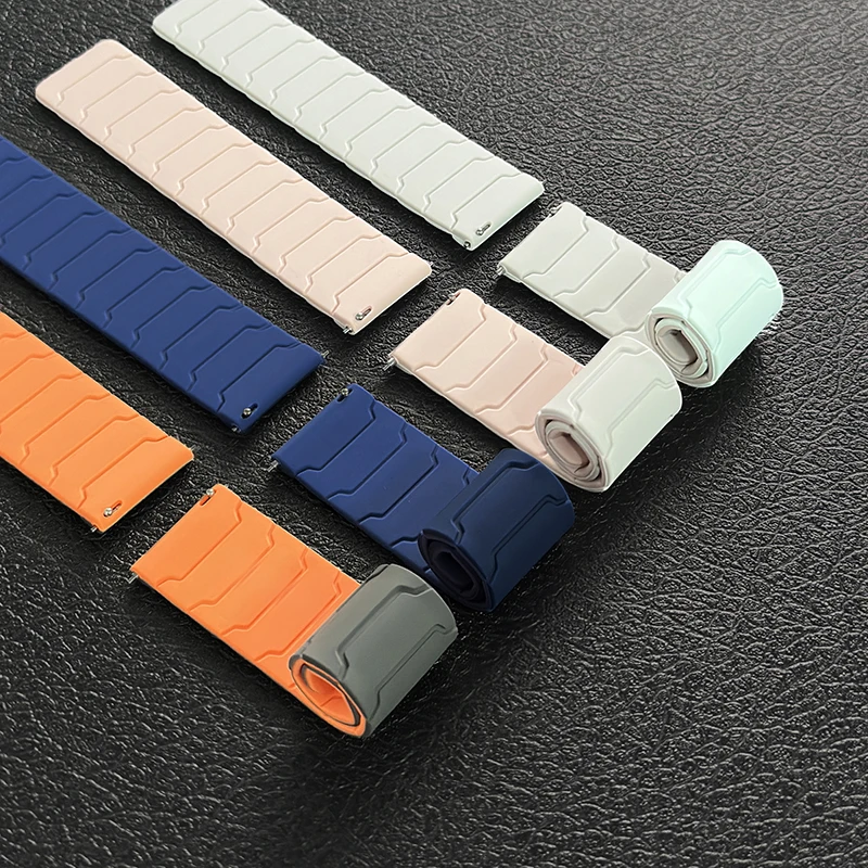 Magnetic Silicone Bracelet Watch Strap - Available in Multiple Sizes (18mm, 20mm, 22mm)