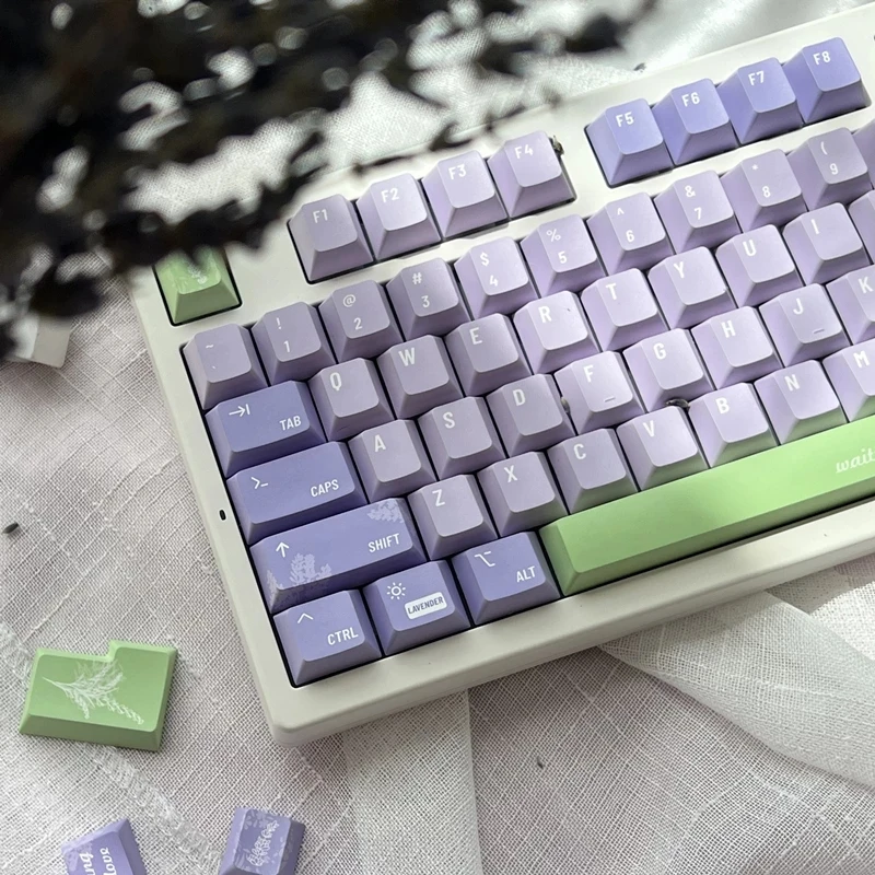 

144 Keys/set GMK Lavender Keycaps PBT Dye Subbed Key Caps Cherry Profile Keycap For Keychron Q2 K2 65% 75% Anne GH60 GK64 Poker