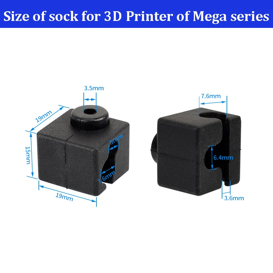 Aquecido Bloco Silicone Sock Quente Mantendo Tampa Silicone Sleeve Anycubic i3 Mega Chiron Kobra go Aquecimento Pcs E3d - Imagem 4
