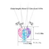 3pcs Stitching Heart Colorful Sequins Magnetic Pendant Necklace Stitching Fashion Simple Design Daily Casual Friendship Jewelry 6
