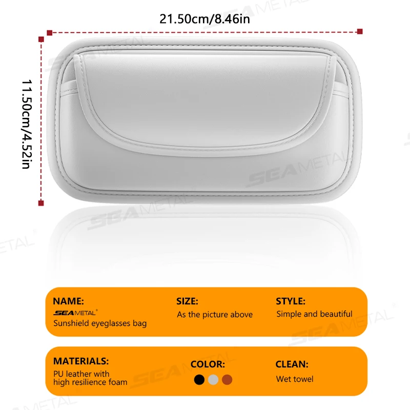 Premium Pu Leather Car Sun Visor Glasses Case Holder