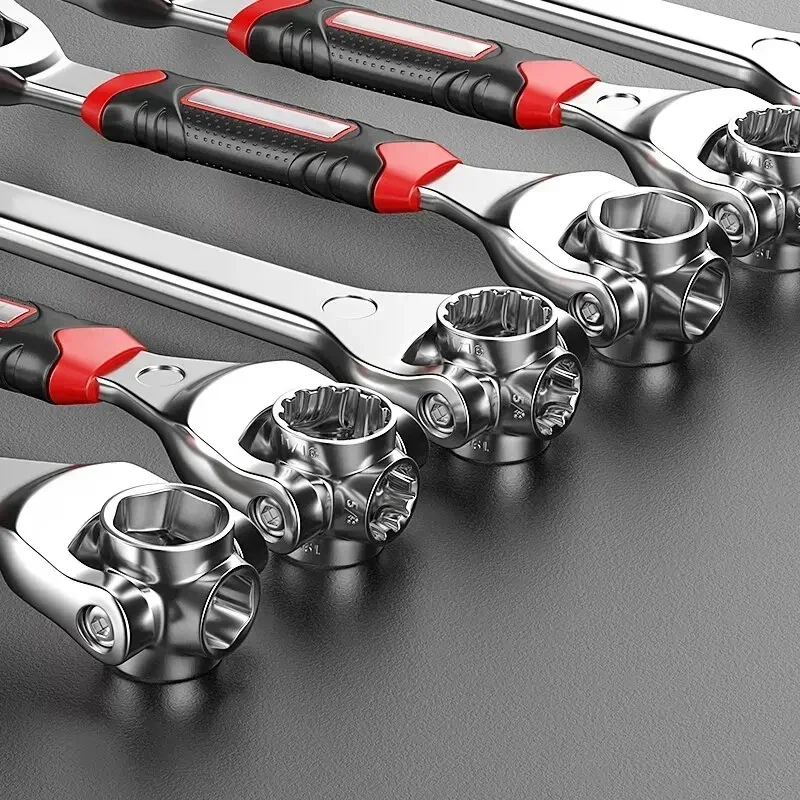 1PCS 52-in-1 Multi-Functional Socket Wrench Set - 8-19mm Non-Slip Handle & Rotating Bone Design - Universal Wrench