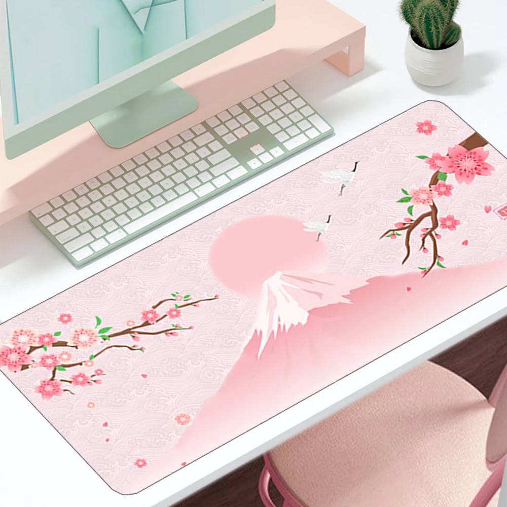 Kawaii personalizado Cherry Blossom Gaming Mouse Pad, não-Slip Teclado ...