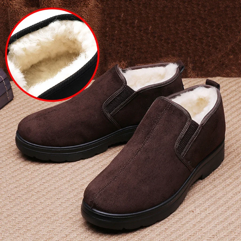 Canvas Men's Cotton Shoes Plush Warm and Anti Slip Men's Boots Winter Plush Snow Boots