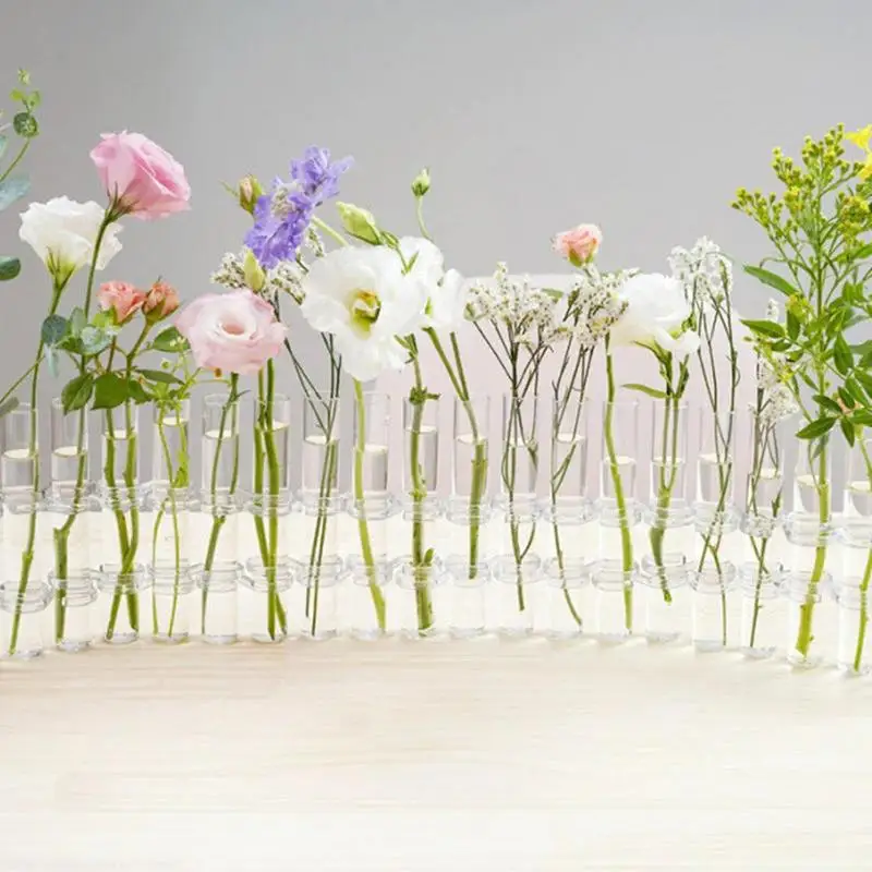 Hinged Flower Glass Vase Test Tube Creative Plant Holder Hydroponic Container Living Room Office Dining Table Floral Home Decor 3