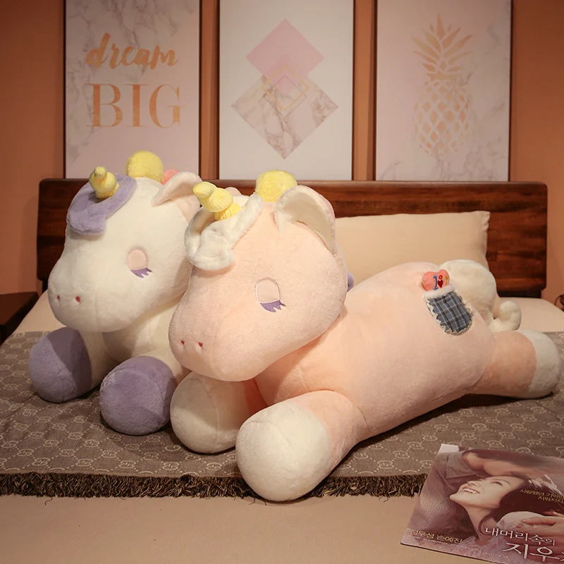 Cartoon Large Size Unicorn Plush Pillow Toy Cute Stuffed Animals Unicorn Plushies Doll Kawaii Soft Kids Toys Girls Room Decor