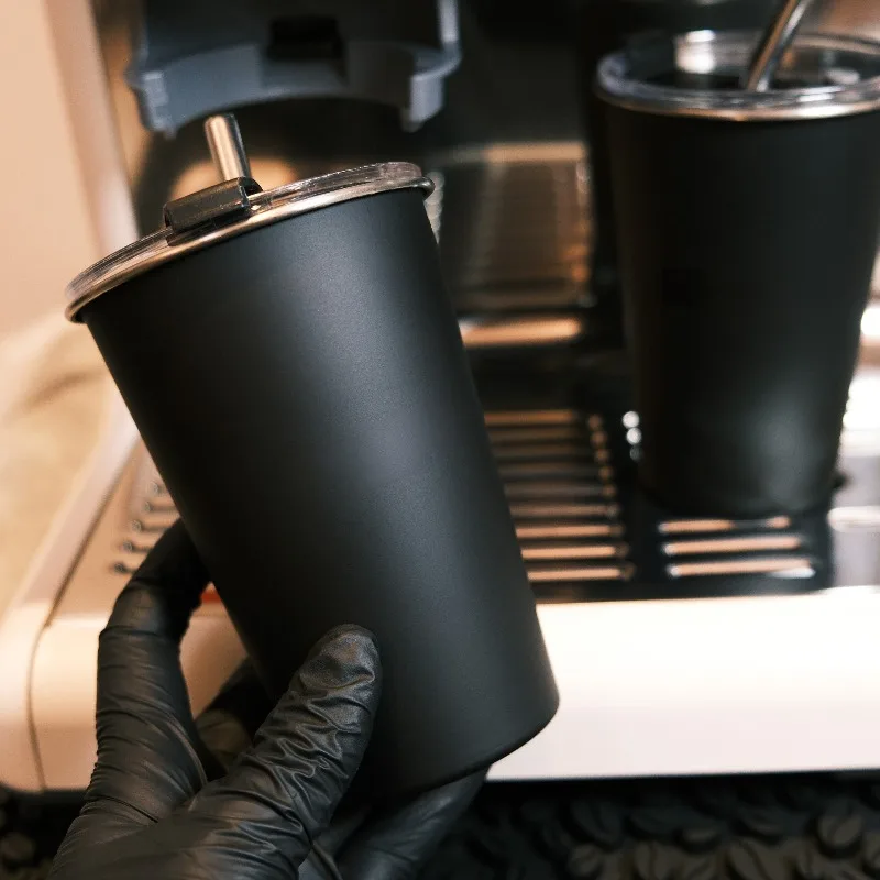 Stainless Steel Double Wall Vacuum Insulated Leak-Proof Coffee Tumbler with Lid and Straw