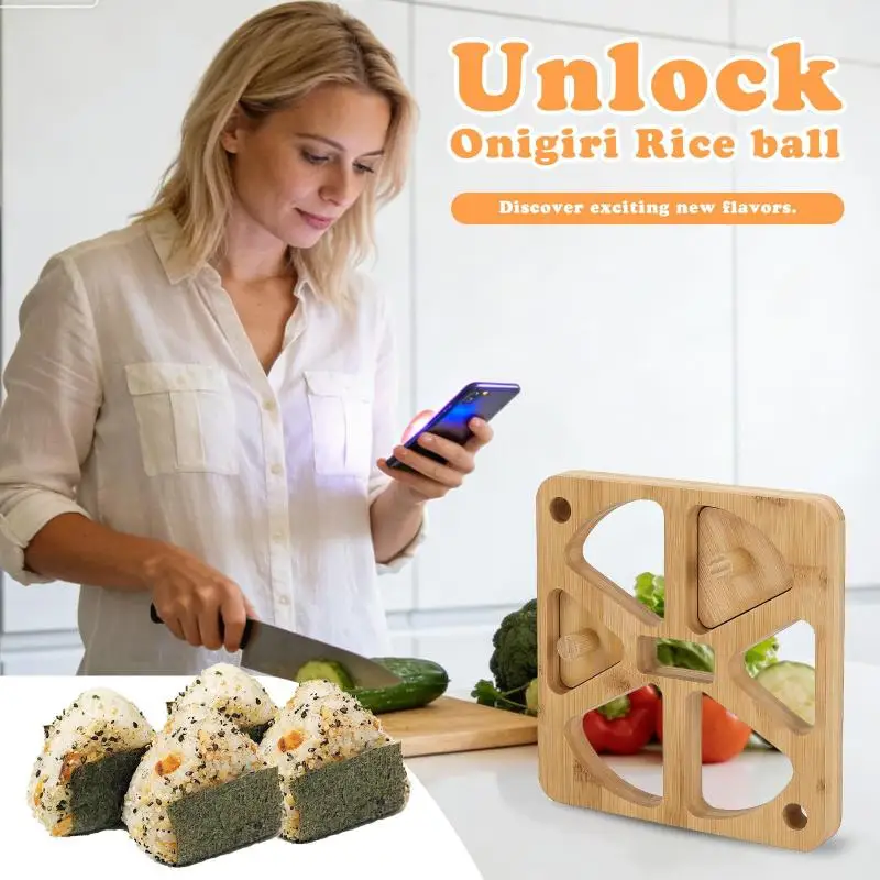 일본 오니기리 몰드 키트 5/6구 나무 밥볼 성형기 무스비 스시 DIY 도시락 도구 (가정 요리용)