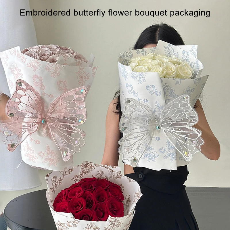 Description Picture 6 of itemButterfly Cake Toppers Black White Mesh Embroidery Lace Cake Bouquet Decor Supplies for Wedding Birthday Party Decor DIY