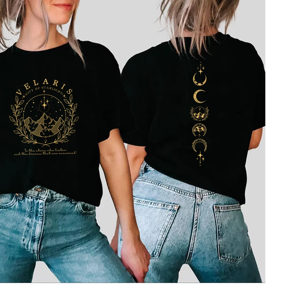 Camisa de Velaris City of Starlight, camisas de corte nocturno, SJM Merch ACOTAR, camisetas Unisex, Tops casuales Harajuku de moda