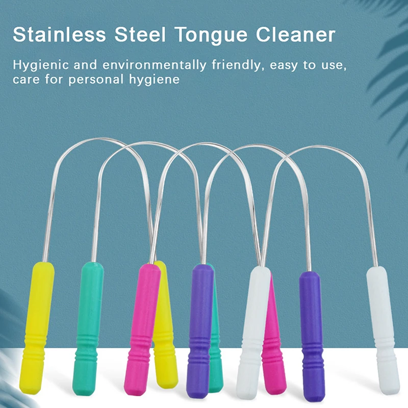 

Tongue Scraper ABS Plastic Handle Tongue Coating Cleaner Reduce Bad Breath Reusable Oral Cleaning Scraper Tongue Cleaning Brush