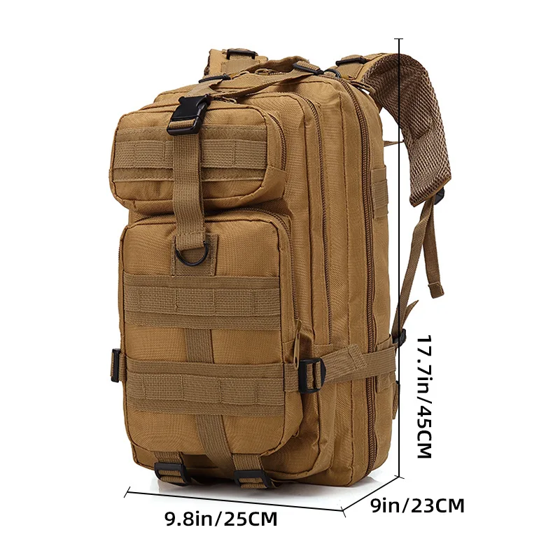 Large Capacity Camouflage Outdoor Backpack 3P Hiking Camping Bag Water-Resistant Durable Military-Style Rucksack for Adventurers