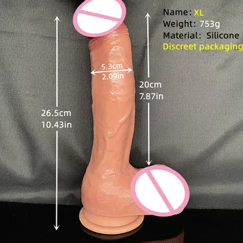 Super Real Skin Silicone Big Huge Dildo Realistic Suction Cup Cock Male Artificial Rubber Penis Dick Sex Toys for Women Vaginal 5