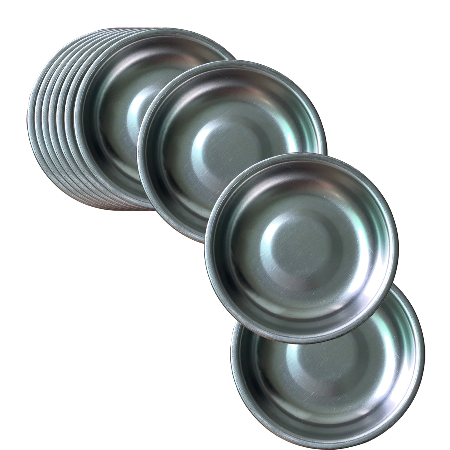 10PcsStainlessSteelSauceDishAppetizerTrayDippingBowlsSeasoning