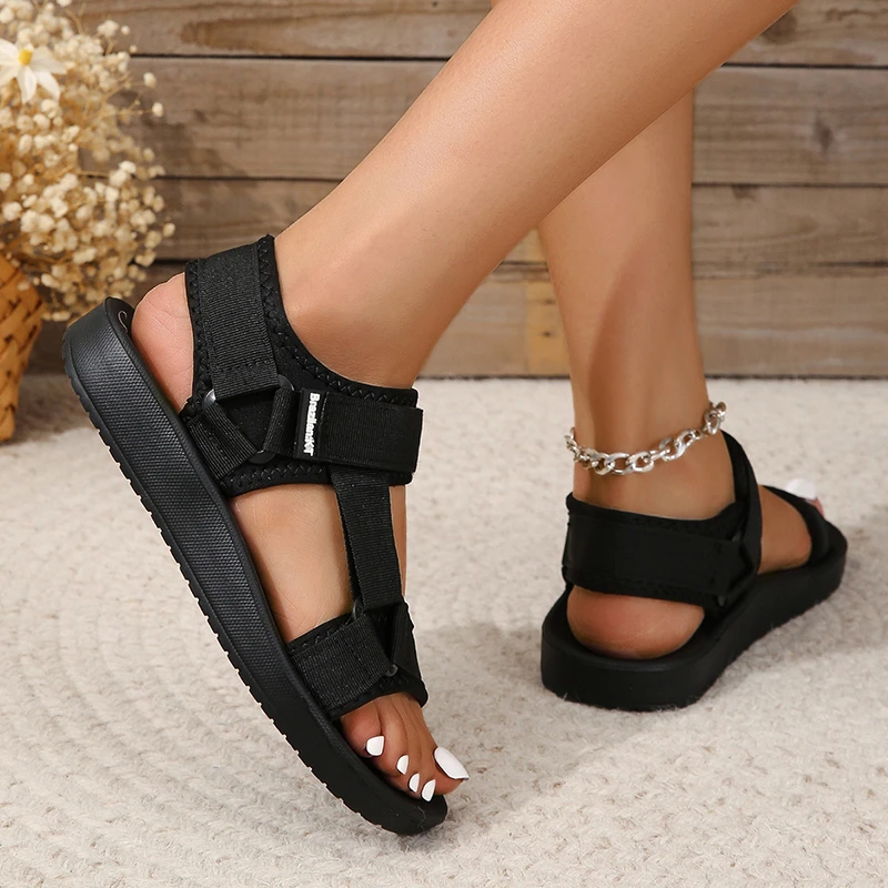 Women's Sandals Open-toe Soft Bottom Sports Beach Shoes Summer Fashion and Non-slip Solid Color Ladies Sandals Women Shoes