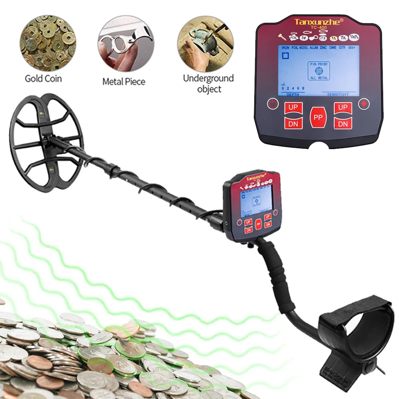 New Tanxunzhe TC 400 Upgrade Metal Detector Underground Wire Iron Metal Gold Detector Adjustable Tracker for