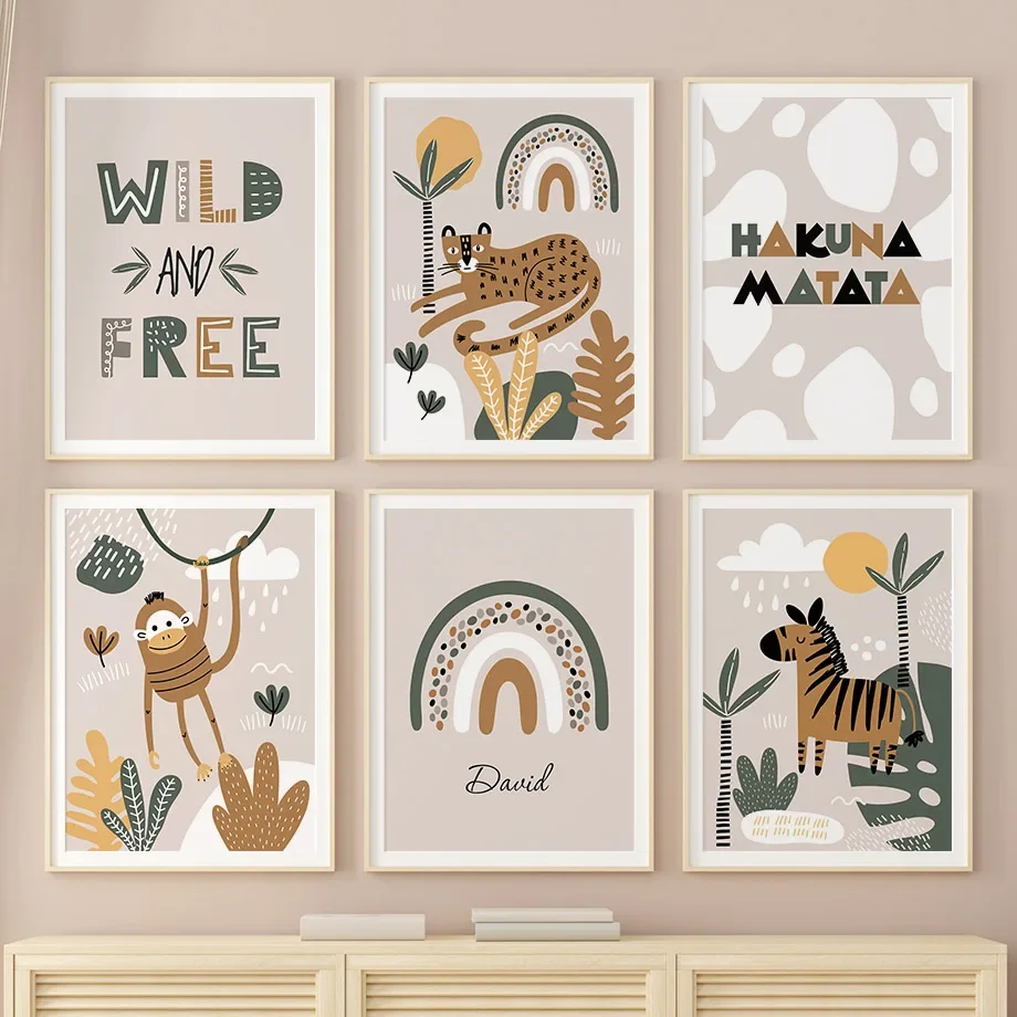 

Leopard Zebra Monkey Jungle Animal Nursery Wall Art Canvas Painting Nordic Posters And Prints Picture Baby Kids Room Home Decor