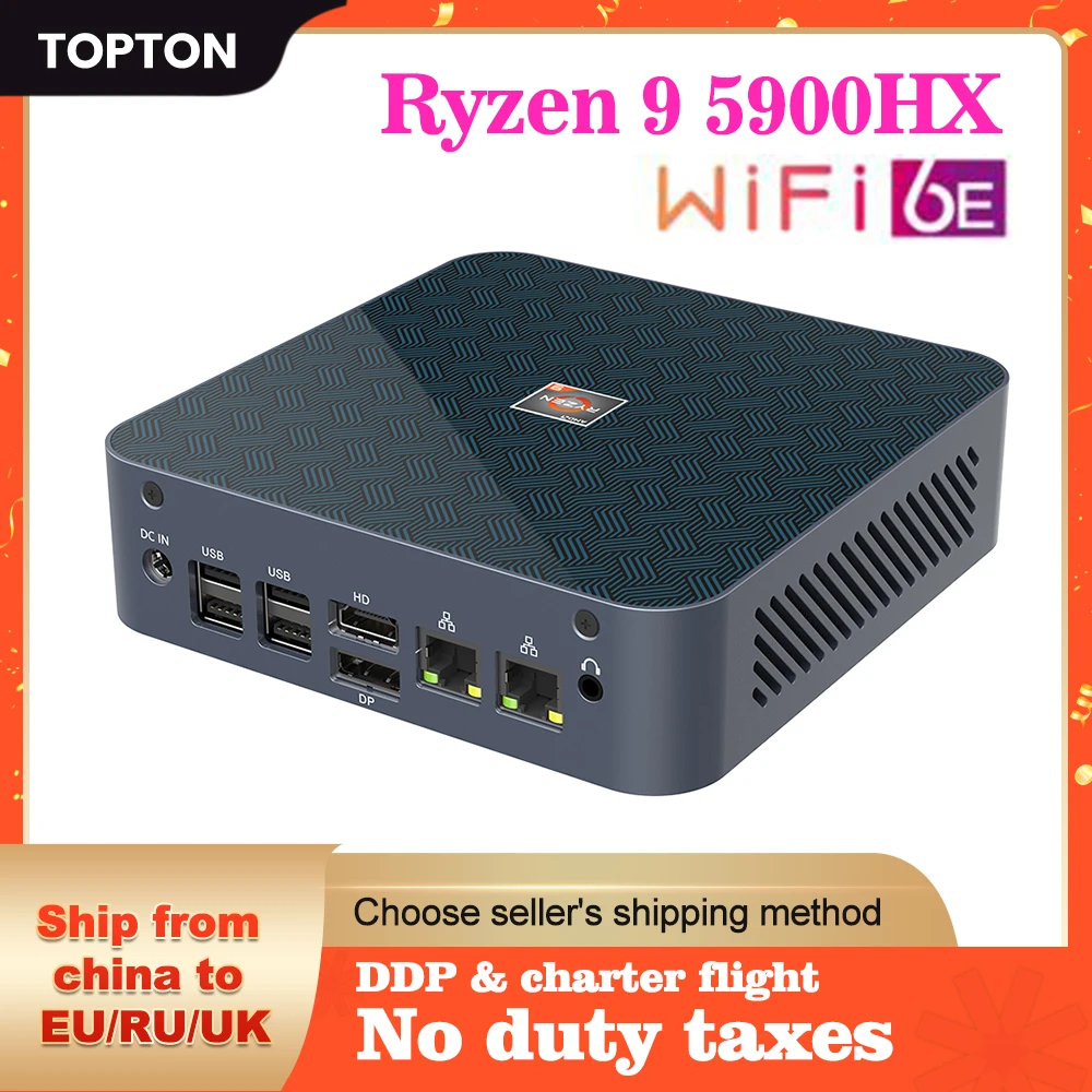 Amd Ryzen Mini Pc R9 5900hx R7 5800u Windows 11/10 Dual Lan Nvme Ssd