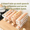 Large Capacity Automatic Egg Roller Household Four Tier Refrigerator Egg Storage Box Space Saving Kitchen Dedicated 3