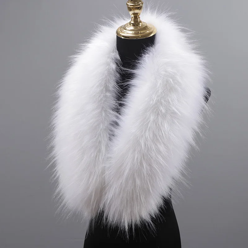 Faux Fox Fur Collar Quality Fur Scarf Luxury Fashion Women Men Collar Winter Jackets Hood Shawl Female Neck Collar Wraps Decor