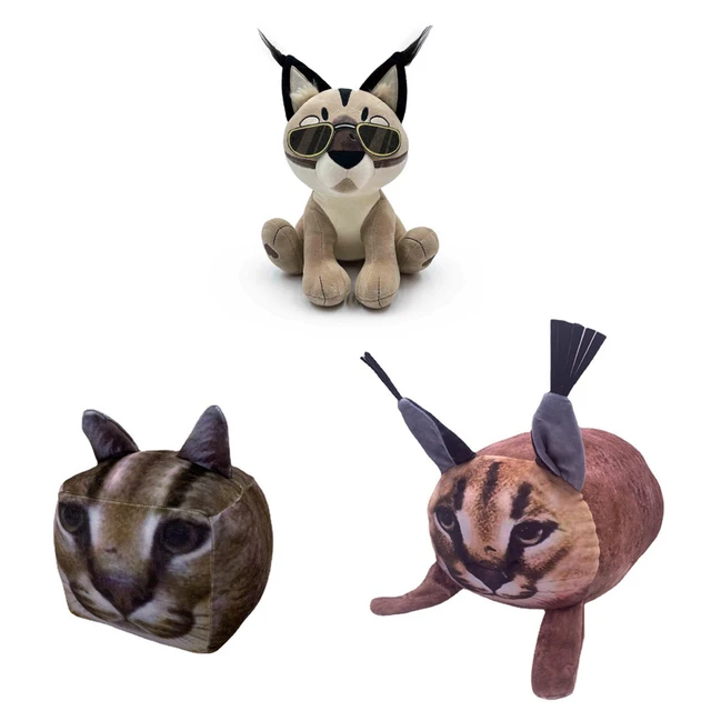 Roblox levanta uma simulação floppa cubo gato caracal pelúcia boneca