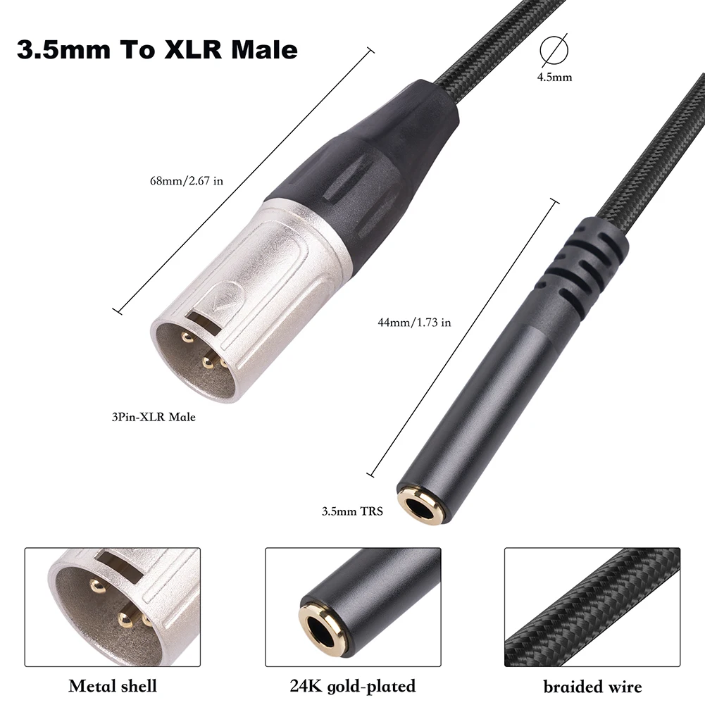 ALEKOR XLR Male To XLR Male Adapter - XLR 3-Pin Male To XLR 3-Pin Male Gender Changer Connector - View #6