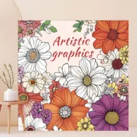 1pc Art Coloring Book 24Page Artistic Graphics Flower For Birthday Party Relieve Stress Kill Time Graffiti Painting Drawing Book 2