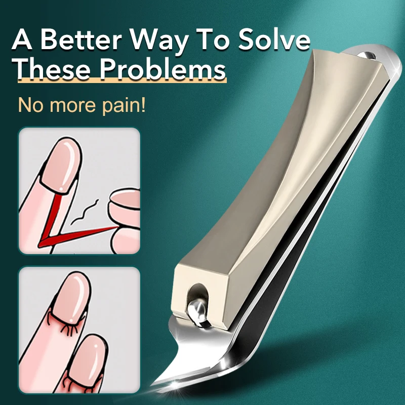 Foldable Portable Stainless Steel Nail Toe Cutter Trimmer Scissor Anti-nail Splash Bevel Cut Design Manicure Pedicure Tools 3
